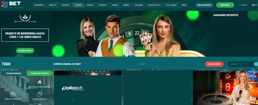 Pantalla de 22Bet ruleta en vivo
