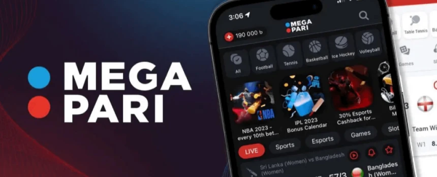 Pantalla de MegaPari casino móvil
